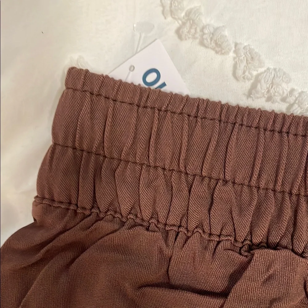 Old Navy Women's Wide Leg linen Pants Brown nwt large tall - Picture 10 of 12